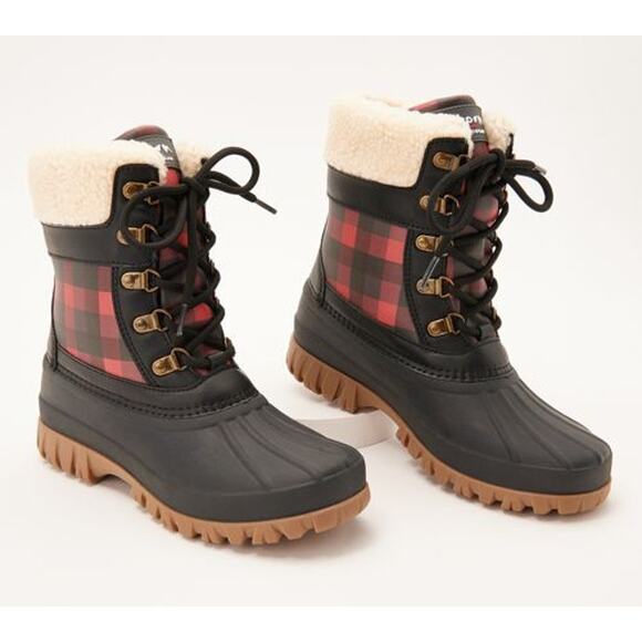 Cougar Waterproof Winter Boots Size 7 Medium Green Olive Quilt Carlisle Lace Up - Picture 13 of 13